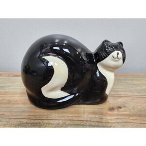 5" Warren Kimble 2002 Boston Warehouse Black White Cat Figurine Sponge Holder